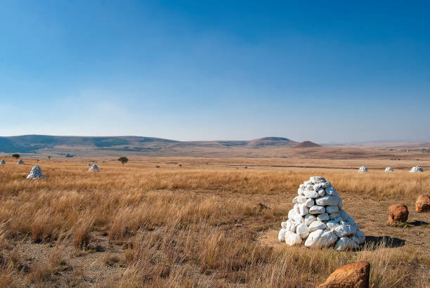 The site of the Battle of Isandlwana between the British Army and Zulus that took place on 22nd January 1879. stock photo