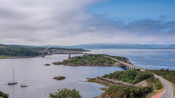 The Skye Road Bridge panorama stock photo