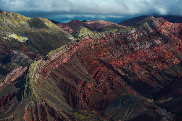 The spectacular geological landforms of the Serranía de Hornocal stock photo