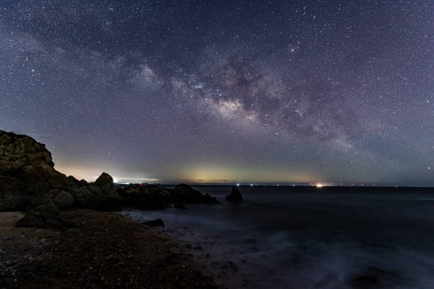 Photo of The starry sky by the sea and the Milky way