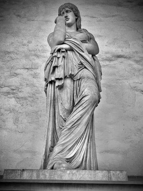the statue of the barbarian prisoner thusnelda located in the loggia dei lanzi, also called the loggia della signoria, florence, tuscany, italy. stock photo
