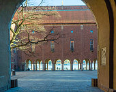 The Stockholm City Hall (Stockholms stadshus). Courtyard view. Sweden. Europe.