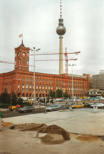The streets of Berlin, Germany taken in 1993 shortly after the reunification of East and West Germany