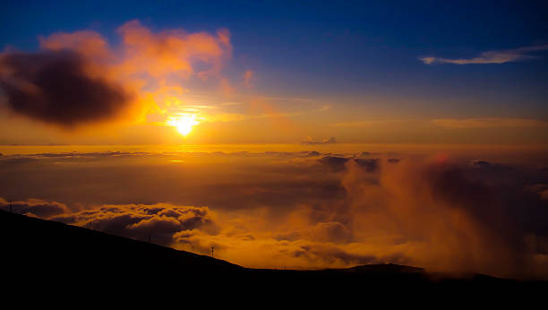 The Sunset from the Haleakala Summit stock photo