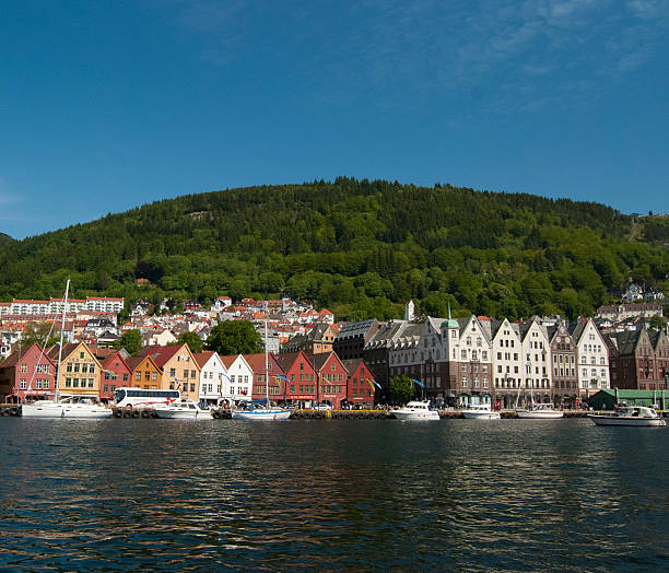 The town of Bergen stock photo