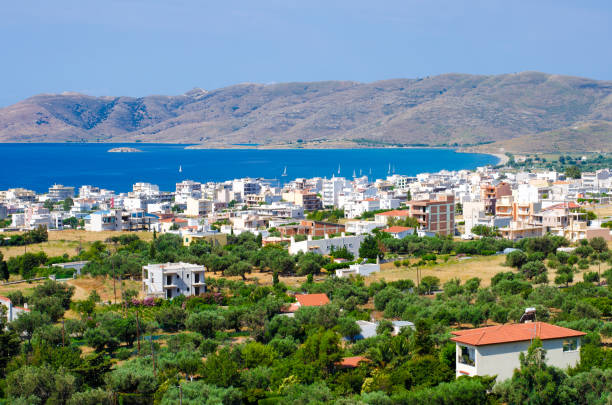The town of Karystos stock photo