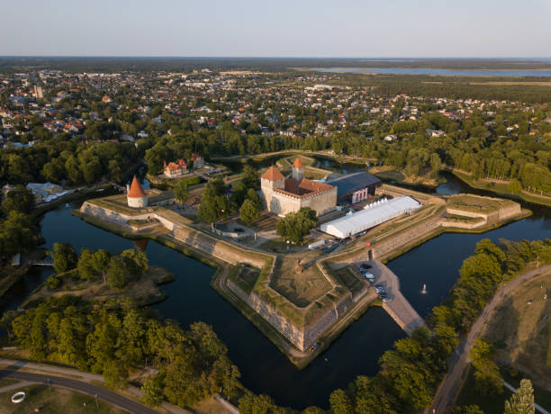 The town of Kuressaare in Saaremaa island, Estonia stock photo