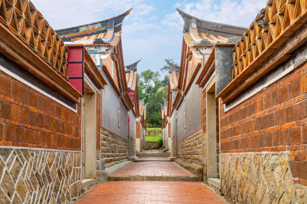 The traditional architecture in Taiwan stock photo