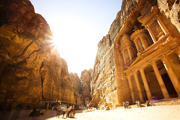 The Treasury (Al Khazneh) of Petra Ancient City, Jordan stock photo