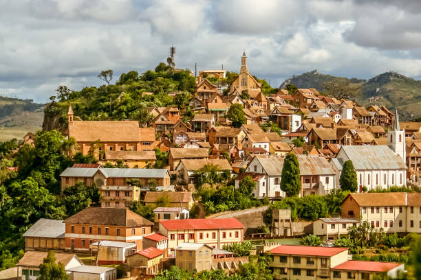 The upper town of Fianarantsoa stock photo