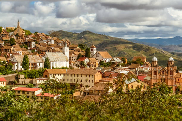 The upper town of Fianarantsoa stock photo