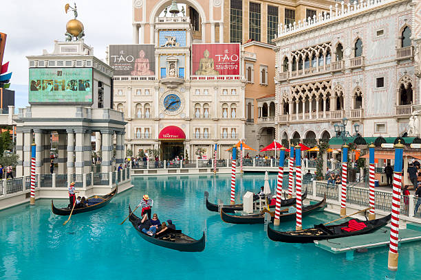 The Venetian Resort Hotel Casino Las Vegas, United States - Feburary 14, 2016: The Venetian Resort Hotel Casino on the Las Vegas Strip. The Venetian is owned by the Las Vegas Sands Corporation. the venetian macao stock pictures, royalty-free photos & images