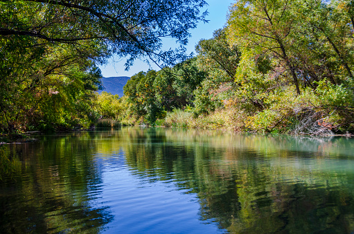 A scenic image of the Verde River as it flows through the Verde Valley and Camp Verde, Arizona.