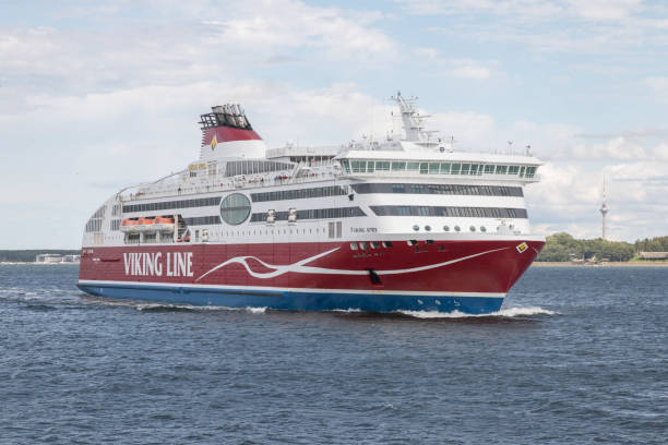 The Viking XPRS ferry approaching Tallinn stock photo