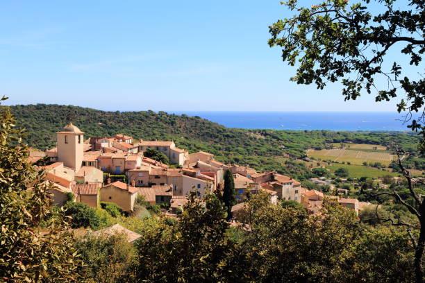 The village of Ramatuelle in Provence stock photo