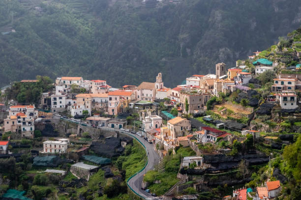 the village of Ravello, on the Amalfi Coast, Italy stock photo