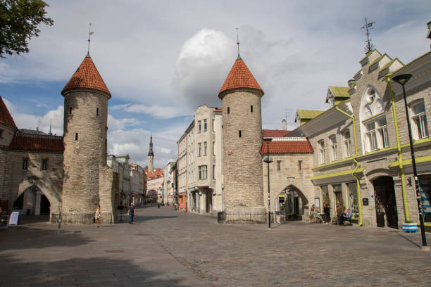 The Viru gate in the Tallinn old town stock photo