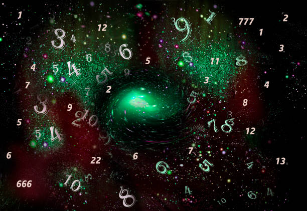 the vortex of the universe and numerology - numerologia imagens e fotografias de stock