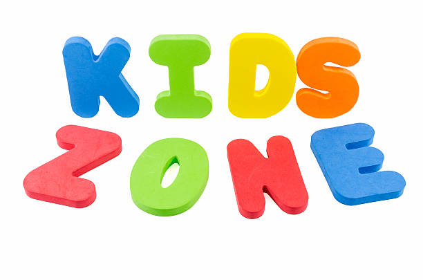The words 'kids zone' stock photo