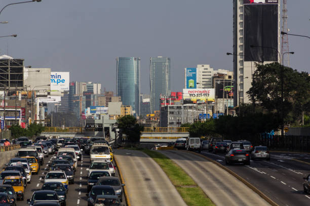 The World Health Organization named Lima, a city of over nine million, of having the worst air pollution of all Latin American cities due to an aging fleet of vehicles. stock photo