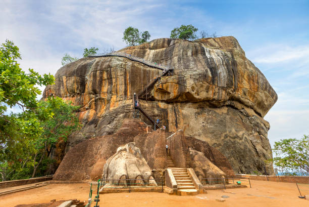 The World Heritage Site Sgiriya or Lion rock. Panorama stock photo
