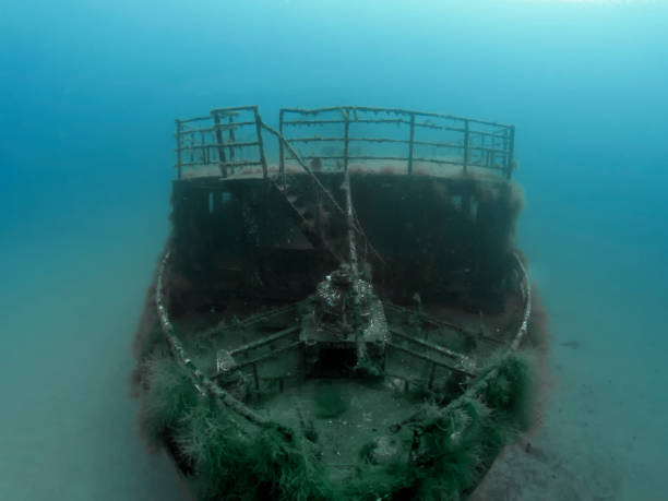 The wreck of the MV Karwela near Gozo, Malta stock photo