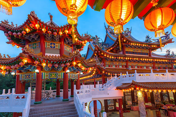 Thean Hou Temple on the Mid-Autumn Festival, Kuala Lumpur stock photo
