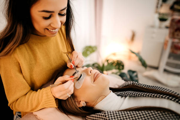 There's no therapy like a session with my lash artist stock photo