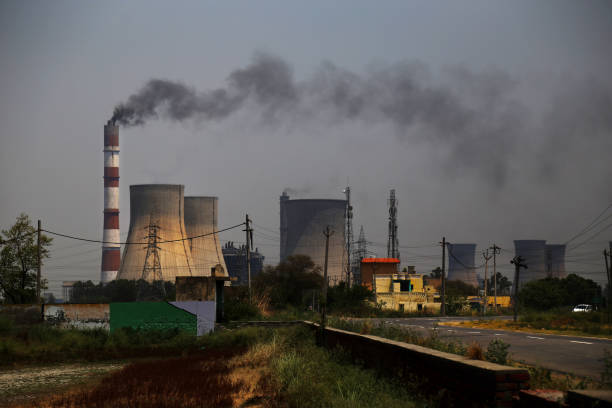 Thermal power plant Thermal power plant/thermal station. haryana stock pictures, royalty-free photos & images