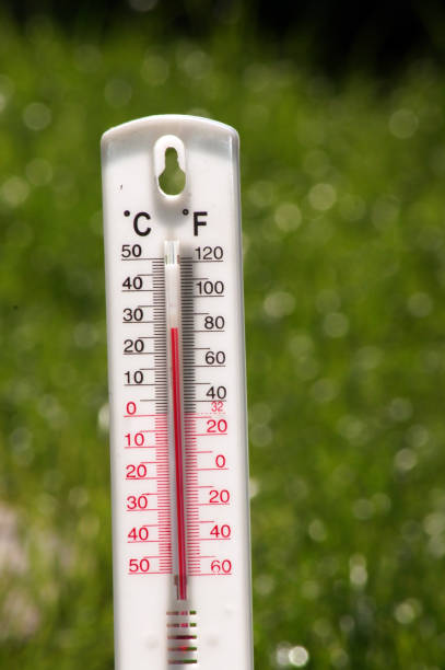 Thermometer with temperatures above 30 degrees Thermometer with temperatures above 30 degrees milan ac stock pictures, royalty-free photos & images