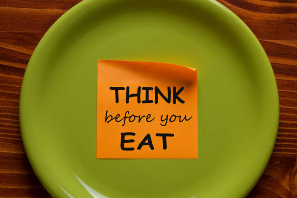 think before you eat - come e sente imagens e fotografias de stock