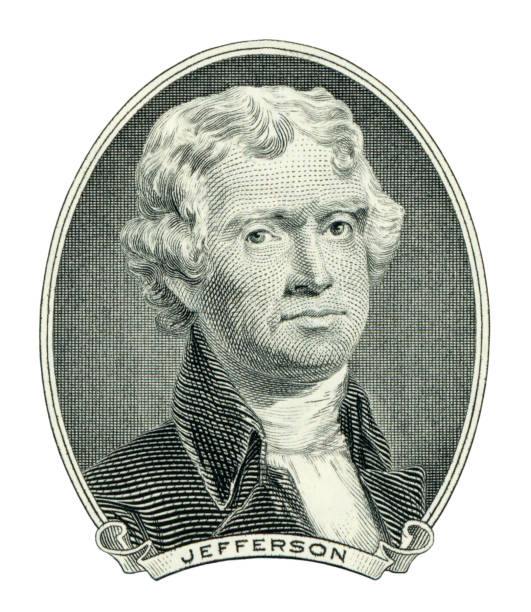 Thomas Jefferson portrait - Isolated Thomas Jefferson portrait - Isolated ( Clipping path included) Thomas Jefferson's stock pictures, royalty-free photos & images