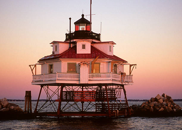 Thomas Point Shoal Lighthouse, MD stock photo