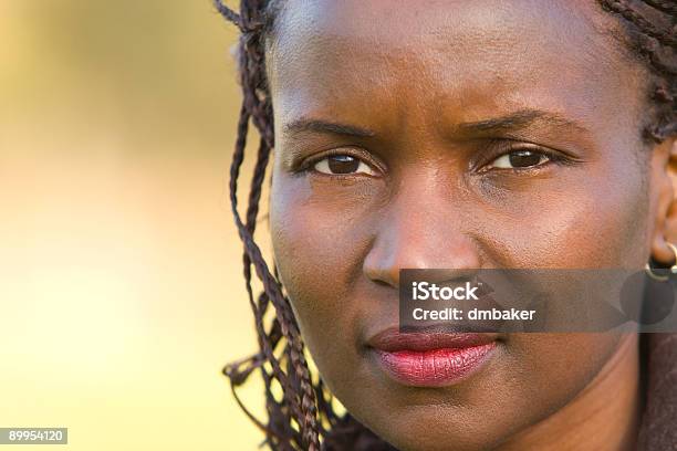 Thoughtful Beautiful African American Woman With Braids