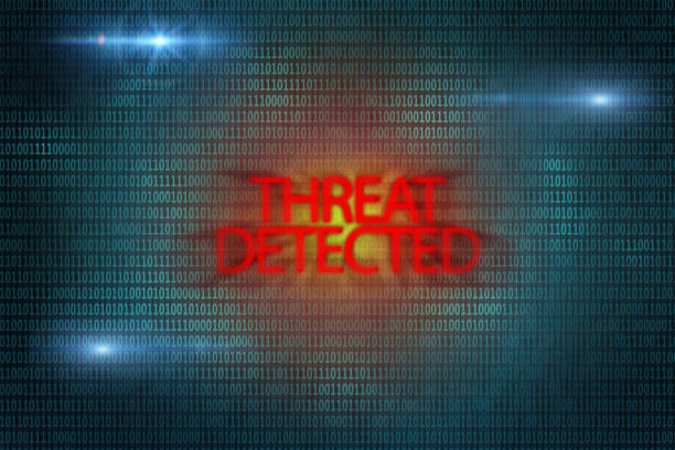 Threat detected sign. Virus attack. Computer spyware. Threat detected sign. Virus attack. Computer spyware. System error. Security risk. threats stock pictures, royalty-free photos & images