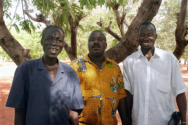 Three friends of Burkina Faso stock photo
