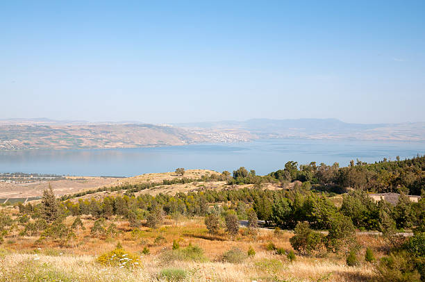 Tiberias and The Sea of Galilee stock photo