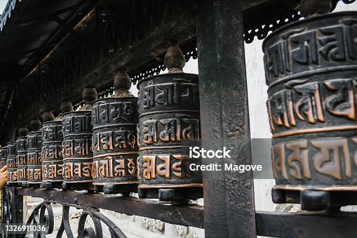istock Tibetan prayer wheels 1326911036
