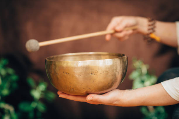 Tibetan singing bowl Tibetan singing bowl tibetan culture stock pictures, royalty-free photos & images