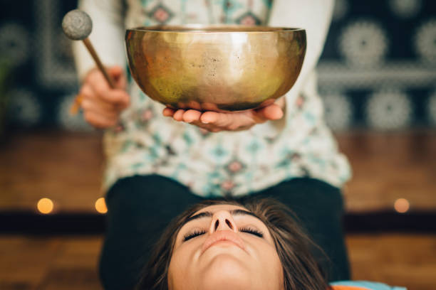 Tibetan singing bowl Tibetan singing bowl tibetan culture stock pictures, royalty-free photos & images