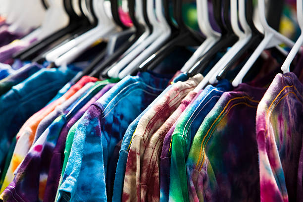 Tie Dyed Shirts for sale stock photo