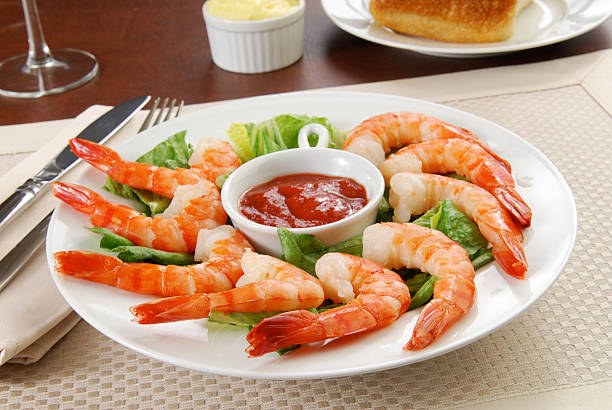 Tiger shrimp appetizer  shrimp cocktail stock pictures, royalty-free photos & images