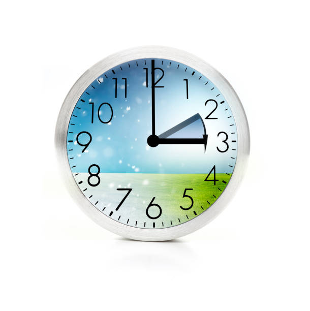 Time change from winter time to daylight saving time stock photo