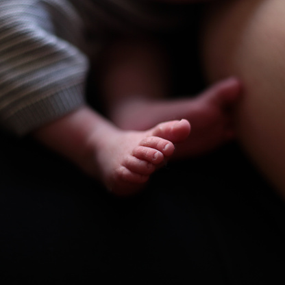 Close up of tinies feet of a baby