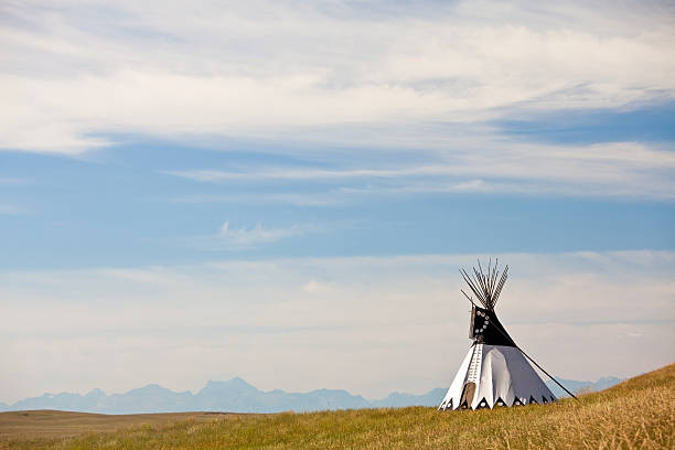 Tipi on the Great Plains stock photo