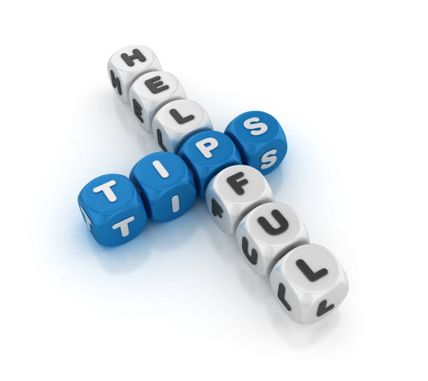 tips concept kruiswoordraadsel - 3d rendering - tips and tricks stockfoto's en -beelden