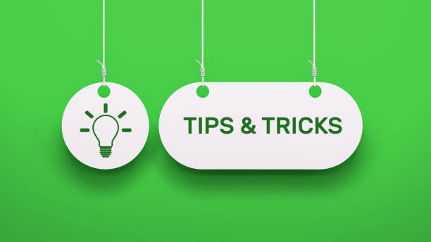 tips & tricks - speech bubble concept - tips and tricks stockfoto's en -beelden