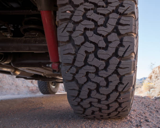 Tire on a 4x4 off road vehicle stock photo