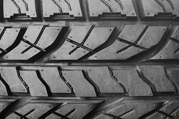 Tire Tread Pattern Rubber Vehicle Equipment stock photo