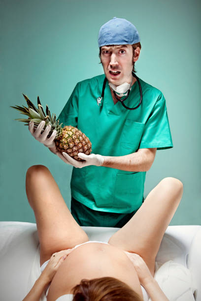 To have a pineapple Woman giving birth to a pineapple stirrup stock pictures, royalty-free photos & images